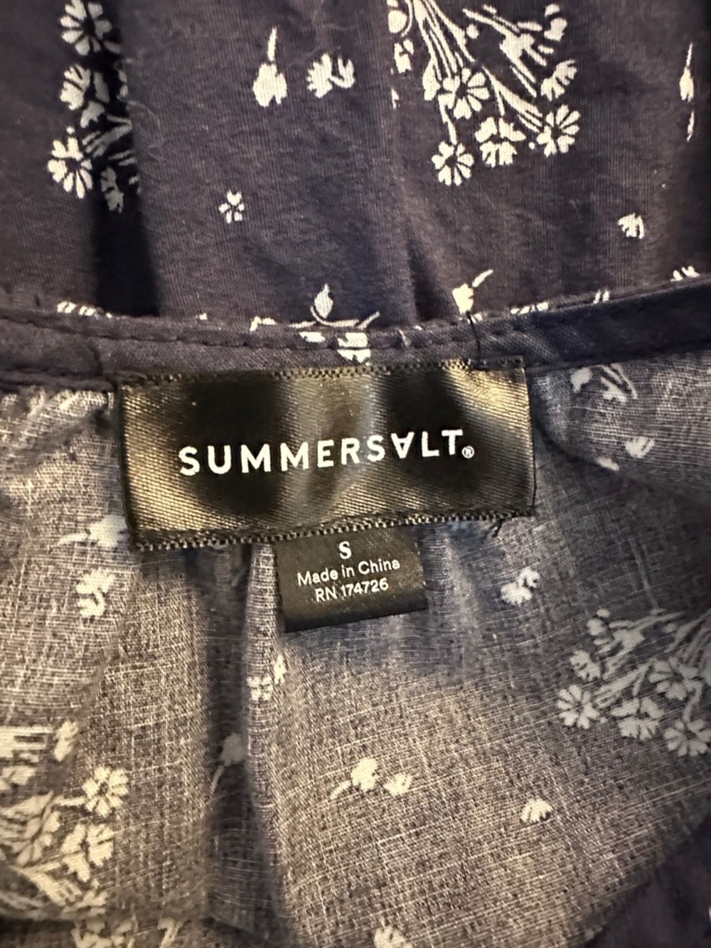 Summersalt Women's Blue & White Floral Cottagecore Classic Maxi Dress Size Small - Picture 4 of 5